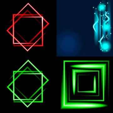 Set of Blurry abstract lines. Light effect. Sparkle background. Vector Illustrazione stock