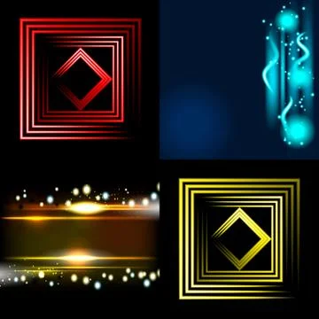 Set of Blurry abstract lines. Light effect. Sparkle background. Vector Illustrazione stock