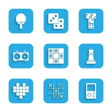Set Board game of checkers, Tic tac toe, Tetris, Chess, Pixel hearts for, Time Illustrazione stock