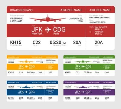 Set of boarding passes Illustrazione stock