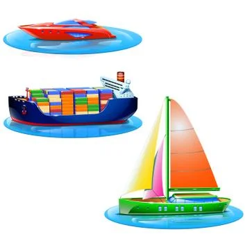 Set of boats Stock Illustration