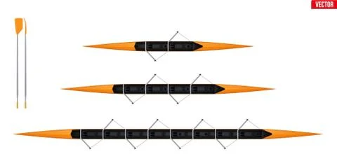 Set of boats for rowing 库存插图