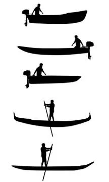 Set of boats vector silhouettes Stock Illustration