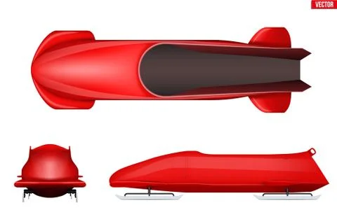 Set of Bobsleigh for two athletes. Stock Illustration