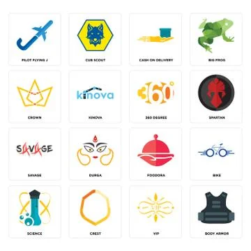 Set of body armor, vip, science, foodora, savage, 360 degree, crown, cash on  무료 스톡 일러스트