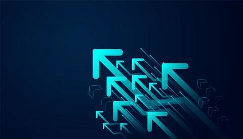 Set of bold blue arrow leads a trail of motion, representing business growt.. Stock Illustration