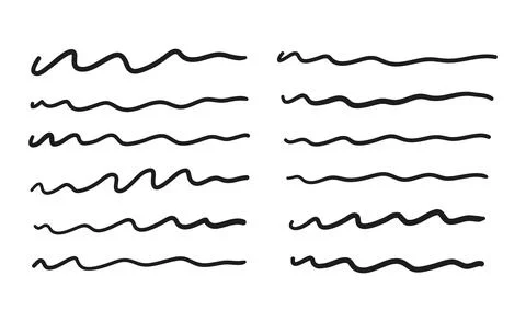Set of bold pen scribble lines, vector hand drawn brush stripes, pencil und.. Illustrazione stock