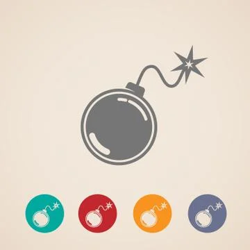Set of bomb icons Stock Illustration