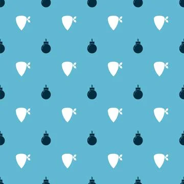 Set Bomb ready to explode and Cowboy bandana on seamless pattern. Vector Stock Illustration