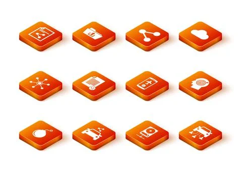 Set Bomb ready to explode, Car sharing, Network, Share file, Hard disk drive on Stock Illustration