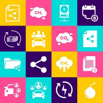 Set Bomb ready to explode, Share file, , Hard disk drive on sharing network, Car Illustrazione stock