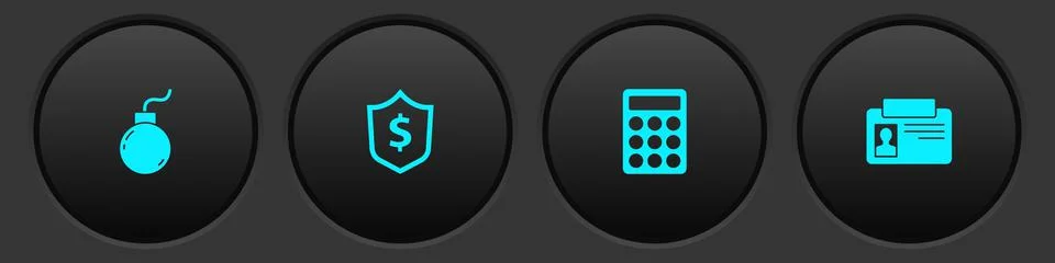 Set Bomb ready to explode, Shield with dollar, Password protection and イラスト素材