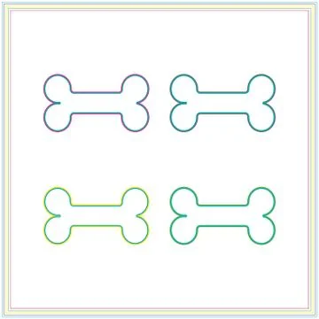 Set of bone icons isolated on  white backgrounds. Stock Illustration