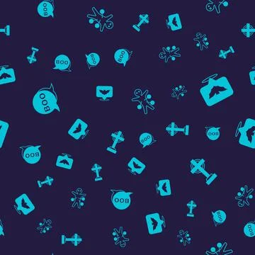 Set Boo speech bubble, Flying bat, Voodoo doll and Tombstone with cross on Stock Illustration