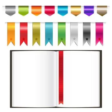 Set from book and bookmarks Stock Illustration