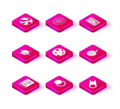 Set Book by astronomy, Eclipse of the sun, Satellites orbiting planet Earth Illustrazione stock