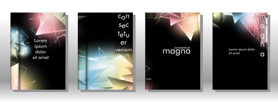 Set the book cover the background of the light Triangle. Abstract composition Stock Illustration