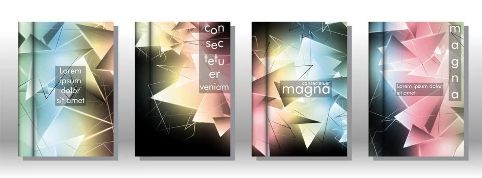 Set the book cover the background of the light Triangle. Abstract composition Stock Illustration