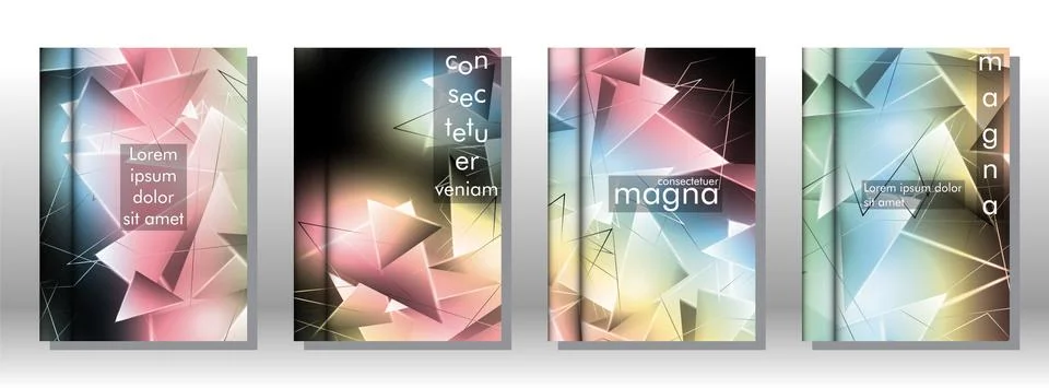 Set the book cover the background of the light Triangle. Abstract composition Stock Illustration