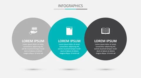 Set Book, donation and Open book. Business infographic template. Vector Stock Illustration