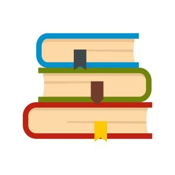 Set of book icon, flat style 库存插图