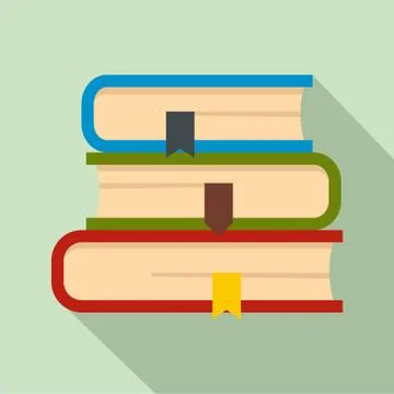 Set of book icon, flat style Stock Illustration