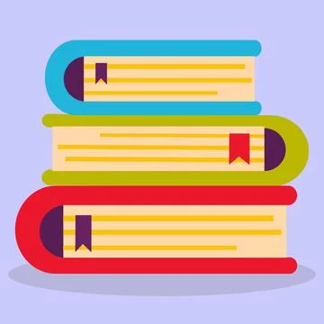 A set of book icons in a flat design. 스톡 일러스트
