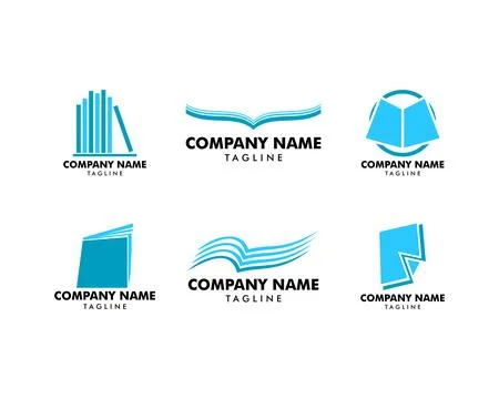 Set of Book logo template icon design elements Stock Illustration