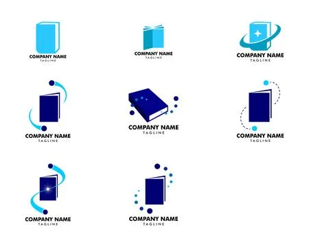 Set of Book store logo icon vector template Stock Illustration