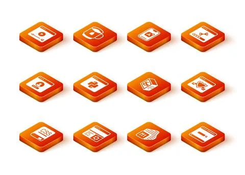 Set Books about programming, Debugging, Create account screen, Python language Illustration