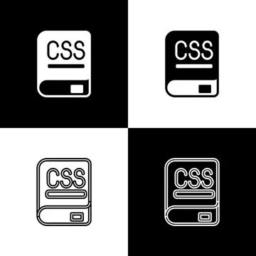 Set Books about programming icon isolated on black and white background Stock Illustration