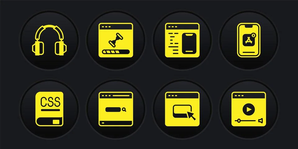 Set Books about programming, Mobile Apps, Search engine, Browser files, Software イラスト素材