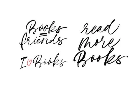 Set of books lettering quotes. Vector quote Stock Illustration