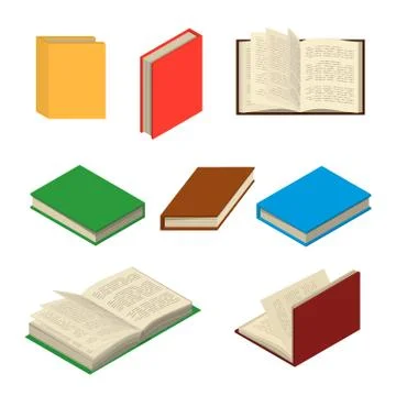 Set of books or tutorials. Isometric flat vector Illustrazione stock
