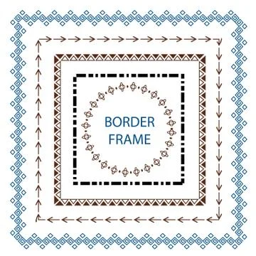 Set border and scribble design element. hand drawn vector line. Stock Illustration