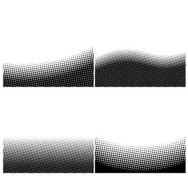 A set of border black and white halftone background イラスト素材
