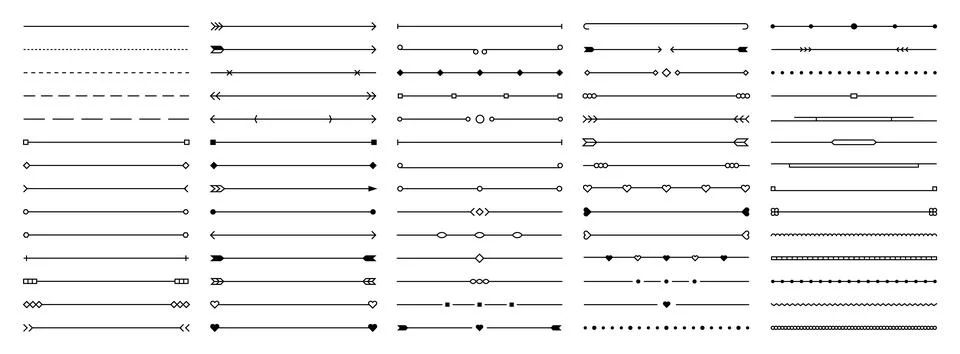 Set of border line design elements. Vintage line elements. Decorative drawi.. Stock Illustration