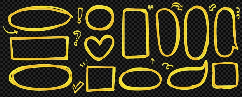 Set of border square frames with groovy elements. Text boxes on transparent Stockillustratie