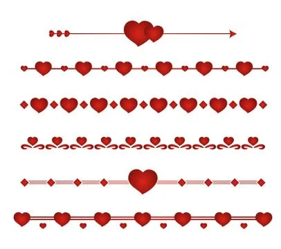 Set border wedding. Illustrazione stock