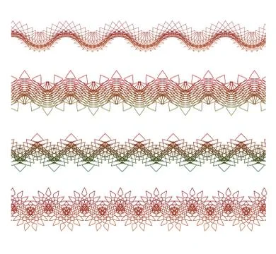 Set of borders elements Illustrazione stock