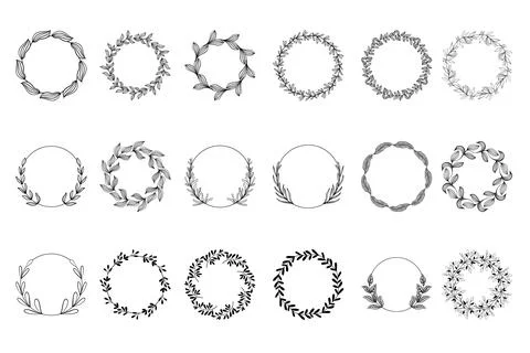 Set of botanical design frames イラスト素材