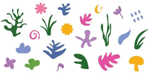 Set of botanical elements designs Illustrazione stock