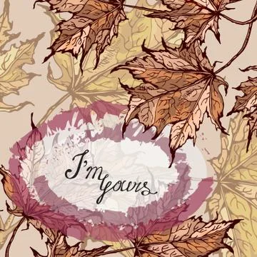 Set of botanical leaves elements for cards Illustrazione stock