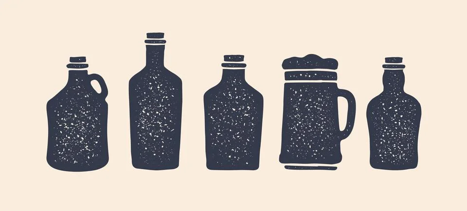 Set of bottle. Collection bottles Illustrazione stock