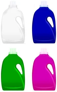 SET BOTTLE DETERGENT COLORS Illustrazione stock