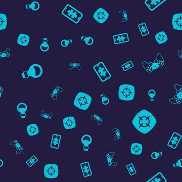 Set Bottle with magic elixir, Game controller or joystick, Mobile gaming and Stock Illustration