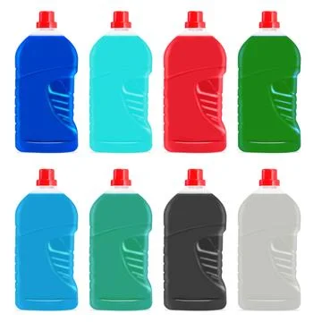 SET BOTTLE plastic DETERGENT COLOR Illustrazione stock