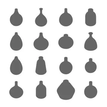 Set of bottle silhouettes. Vector collection. Stock Illustration