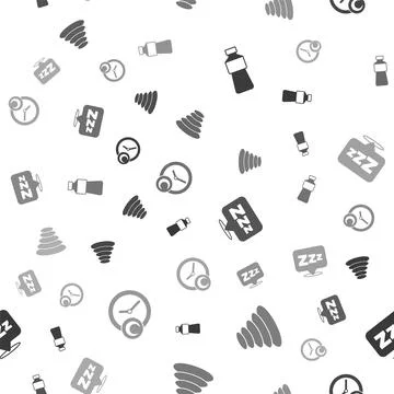 Set Bottle of water, Stack hot stones, Sleepy and Time sleep on seamless pattern Stock Illustration