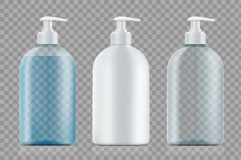 Set of bottles package with soap and empty. Stock-Illustration